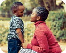 mother smiling at his son